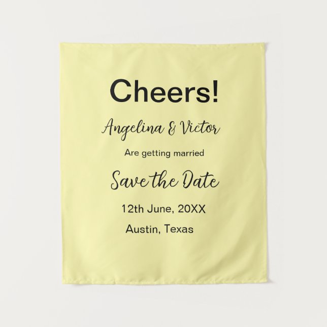 Modern Save the Date schlicht und elegant Wandteppich (Vorderseite)