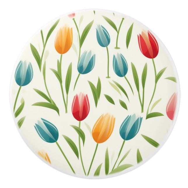 Modern Scandinavian Tulip Ceramic Pull Keramikknauf (Vorderseite)