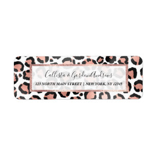 Modern schicke Black Rose Gold Foil Leopard Printi