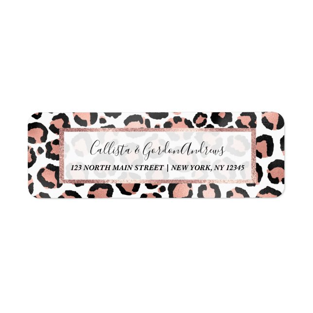 Modern schicke Black Rose Gold Foil Leopard Printi (Vorne)