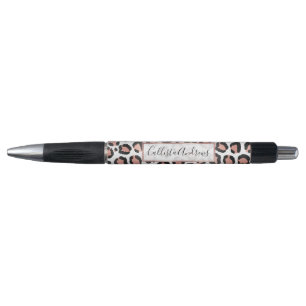 Modern schicke Black Rose Gold Foil Leopard Printi Kugelschreiber