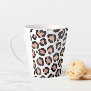Modern schicke Black Rose Gold Foil Leopard Printi Milchtasse