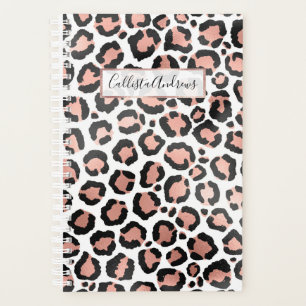 Modern schicke Black Rose Gold Foil Leopard Printi Planer