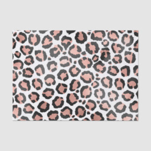 Modern schicke Black Rose Gold Foil Leopard Printi Seidenpapier