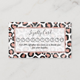 Modern schicke Black Rose Gold Foil Leopard Printi Treuekarte
