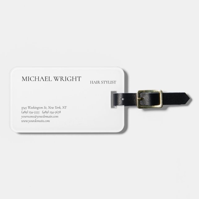 Modern Schlicht einfach Minimalistisch Gepäckanhänger (Vorderseite horizontal)