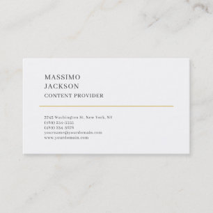 Modern Schlicht Einfach Schwarz Weiß Minimalistisc Visitenkarte