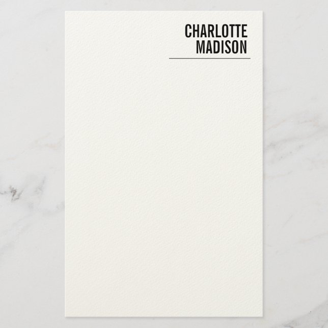 Modern, schlicht, trendy, minimalist briefpapier (Vorderseite)