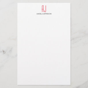 Modern schlichte Monogramm Briefpapier