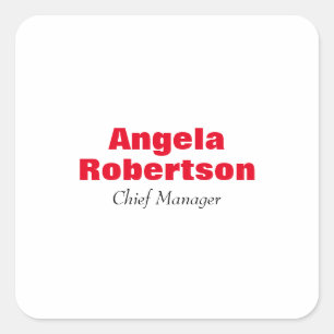 Modern schlichter, schlichter, weißer, minimalisti quadratischer aufkleber