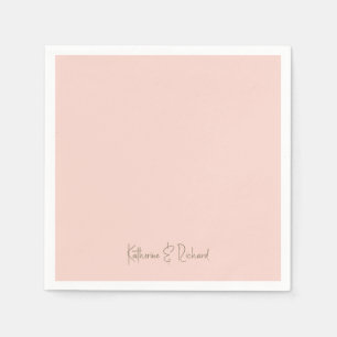 Modern Schriftart Blush & Gold Script Name Cocktai Serviette