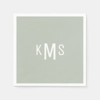Modern Schriftart Monogram Light Sage Cocktail Nap