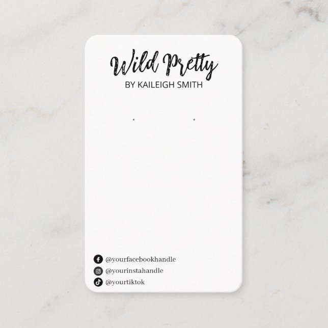 Modern Schriftart White Oring Display Cards Visitenkarte (Vorderseite)