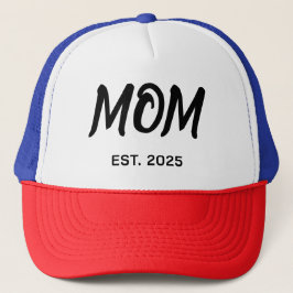 Modern-Schriftzug Established Mom T-Shirt Truckerkappe