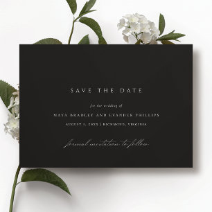 Modern Schwarz   Elegante minimalistische moody Ho Save The Date