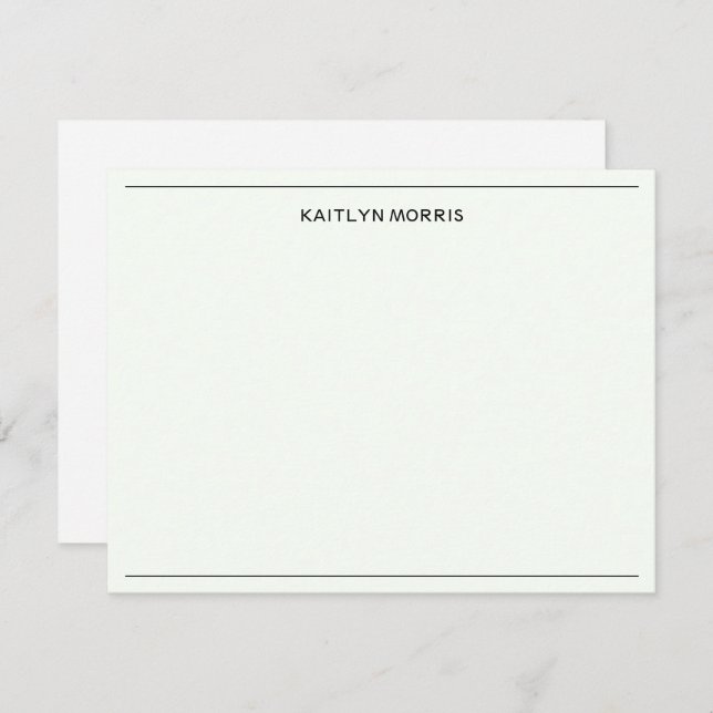 Modern Schwarz Monogramm Lässig, ultrahell Mitteilungskarte (Vorne/Hinten)