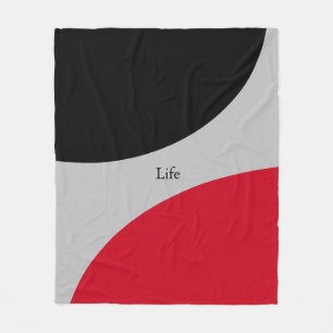 Modern Schwarz Rot und Silberfarben Fleecedecke