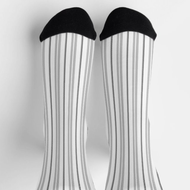Modern-Schwarz-Streifen Muster Socken (Oben)
