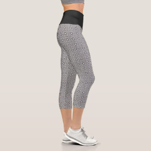 Modern Schwarz und Weiß Capri Leggings