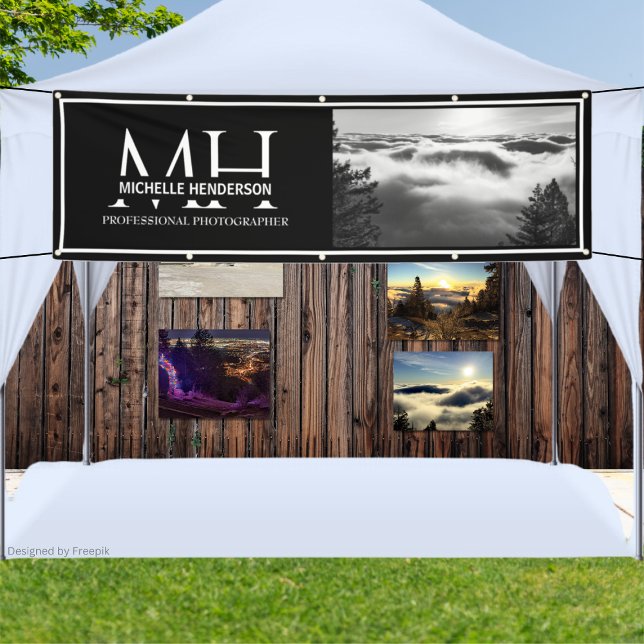 Modern Schwarz-Weiß-Logo 1 Bildkabine Banner (Von Creator hochgeladen)