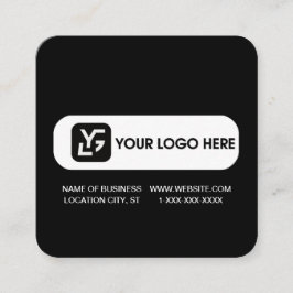 Modern Schwarz-Weiß-Logo Quadratische Visitenkarte