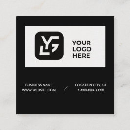 Modern Schwarz-Weiß-Logo Quadratische Visitenkarte