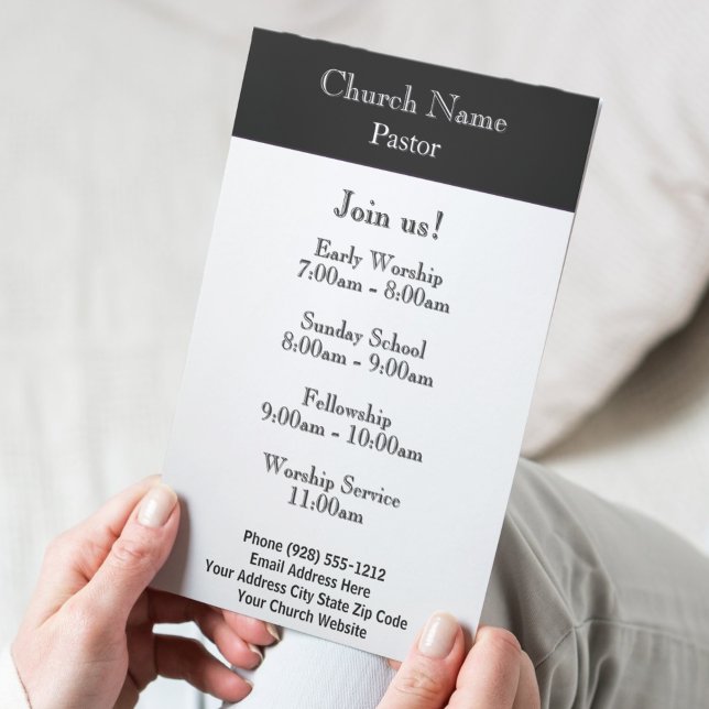 Modern Schwarz-weiße Kirchenverbindungen Broschüre (Modern Black White Church Connection Brochures)