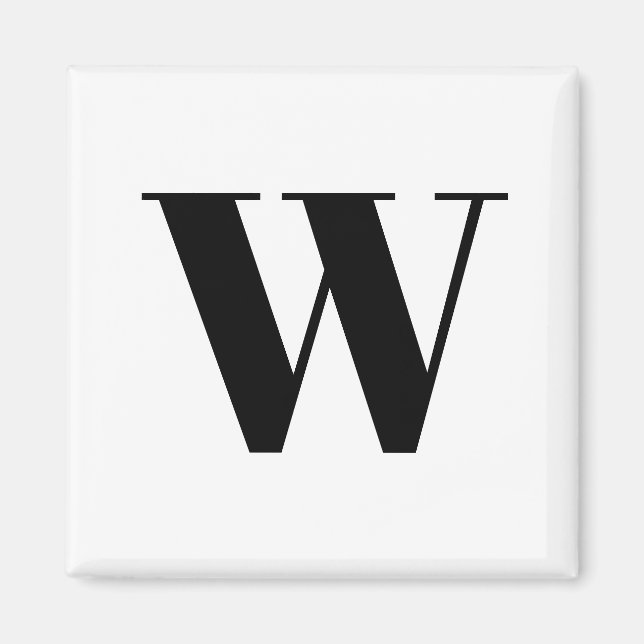 Modern Schwarz-weißer, benutzerdefinierter Anfangs Magnet (Vorne)