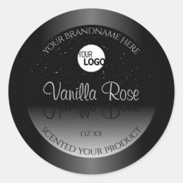 Modern Schwarz-weißes Label Soft Glitzer Logo Runder Aufkleber