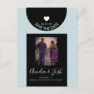 Modern Schwarze Formen Save the Date Postcard Postkarte