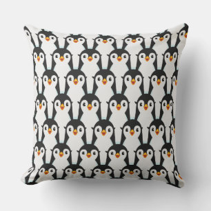 Modern schwarzes und weißes Pinguin-Muster Kissen