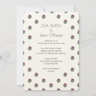 Modern Scottish Thistle Wedding Einladung