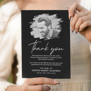 Modern Scratched Effect Foto Beerdigung Danke