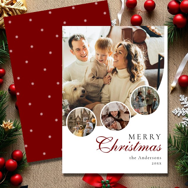 Modern Script 4 Foto Collage Red Frohe Weihnachten (Von Creator hochgeladen)