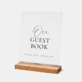 Modern Script Acrylic Wedding Guest Book Sign Acrylschild