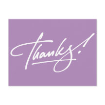 Modern Script African Violet Danke Karte