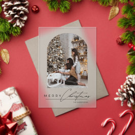 Modern Script Arch Family Photo Christmas Card Acryleinladungen