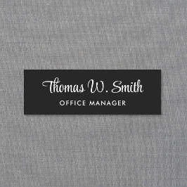 Modern Script Beruflich Black Namensschild