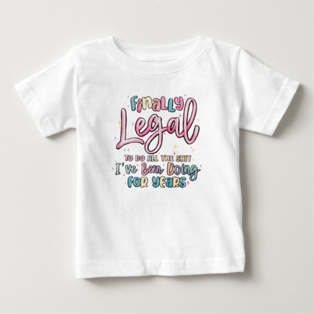 Modern Script Birthday Girl Baby T-shirt (Vorderseite)
