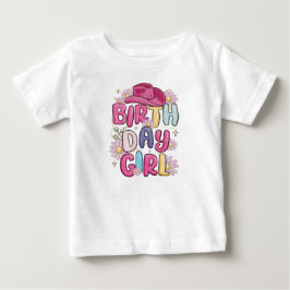 Modern Script Birthday Girl Baby T-shirt