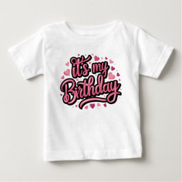 Modern Script Birthday Girl Baby T-shirt
