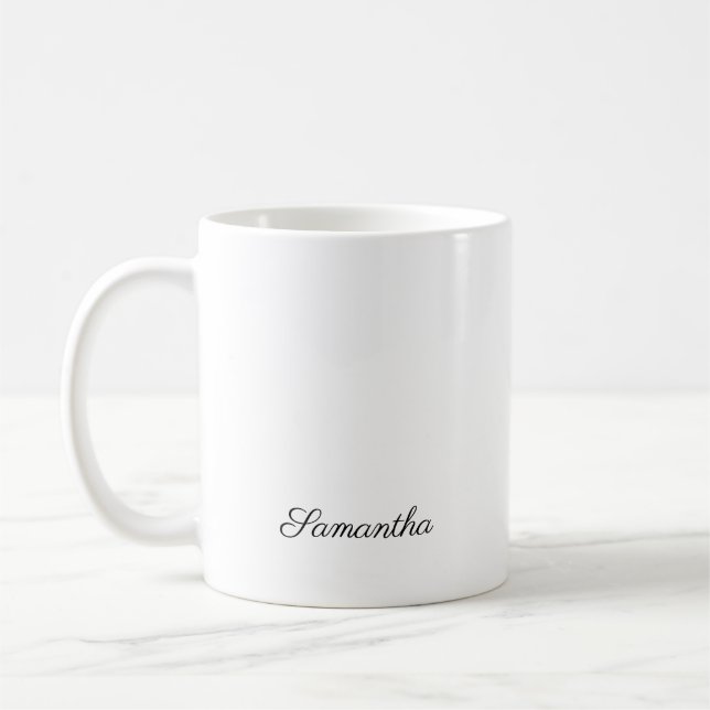 Modern Script Birthday Monogram Name Kaffeetasse (Links)