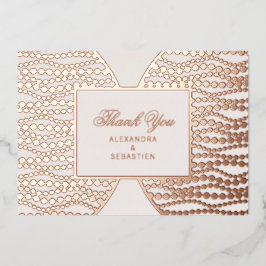 Modern Script Blush Pearl Vielen Dank Card Rose Go Folieneinladung