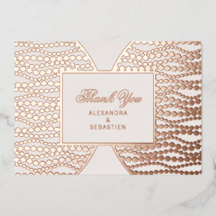 Modern Script Blush Pearl Vielen Dank Card Rose Go Folieneinladung