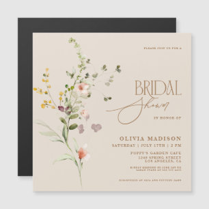 Modern Script Boho Flower Garden Magneteinladung