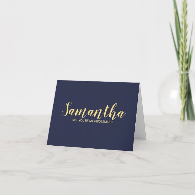 Modern Script Bridesmaid Vorschlag Card Einladung (Vorderseite)