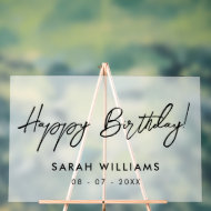 Modern Script Calligraphy Happy Birthday Mattiert Acrylschild
