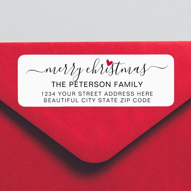 Modern Script Christmas Return Address Label (Von Creator hochgeladen)