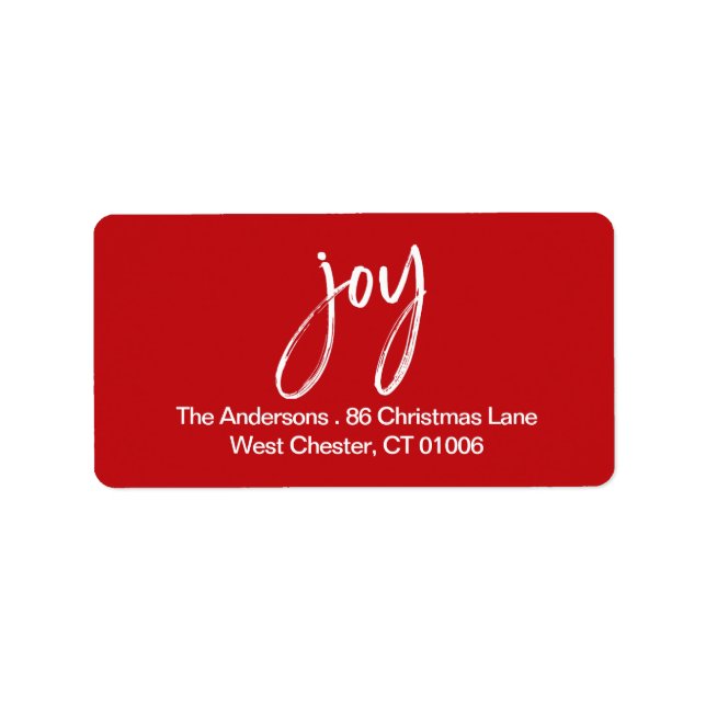 Modern Script Christmas Return Address Label Adressaufkleber (Vorne)