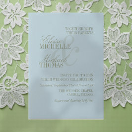 Modern Script Citrus Blue Formal Wedding